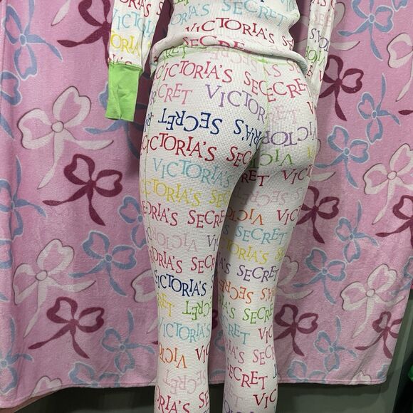 Vtg Y2k Victorias Secret XS After Party Thermal Co-ord Pajama 2 piece Set - Picture 5 of 12